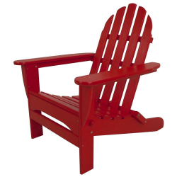 POLYWOOD Classic Sunset Red Plastic Patio Adirondack Chair-AD5030SR ...