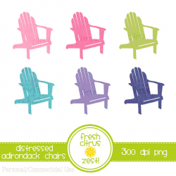 Distressed Adirondack Chairs Clip Art