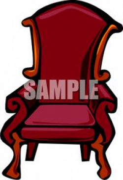 An Antique Wing Back Chair With Red Upholstery - Royalty Free ...
