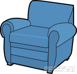 Furniture Clipart- blue-accent-chair-furniture-02 - Classroom Clipart