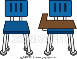 Vector Art - Classroom chair front . Clipart Drawing ...