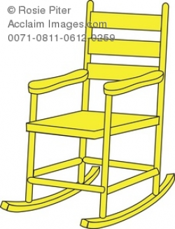 Royalty Free Clipart Illustration of a Yellow Rocking Chair