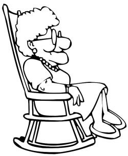 Grandmother Sitting on Rocking Chair Coloring Pages | Color Luna