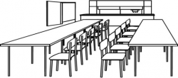 Classroom with Tables and Chairs coloring page | Free Printable ...