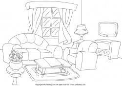Living Room Coloring Sheet | Turtle Diary