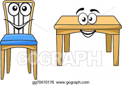 EPS Illustration - Cute cartoon wooden furniture. Vector ...
