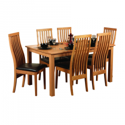 Casual Oak Dining Table Set Dark Finish W Optional Crds Leather And ...