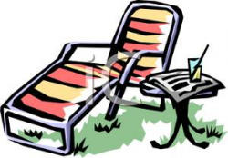 Lounge Chair In a Backyard - Royalty Free Clipart Picture