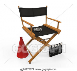 Drawing - Movie director chair. Clipart Drawing gg65177071 - GoGraph