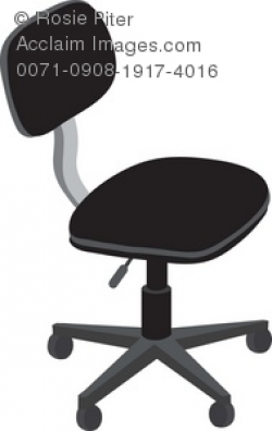 Clip Art Illustration Of A Computer Chair On Wheels