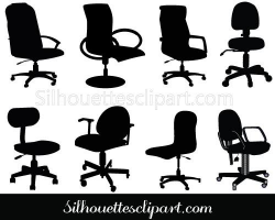 Office Chair Clip Art Pack Download Chair Silhouette – Silhouettes ...