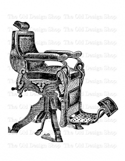 Antique Barber Chair Vintage Printable Clip Art Digital