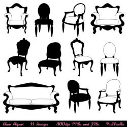 Chair Clip Art Clipart, Chair Silhouettes, Furniture Clip Art ...