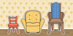 Goldilocks and The Three Bears Chair Cut Outs - cut outs, chair