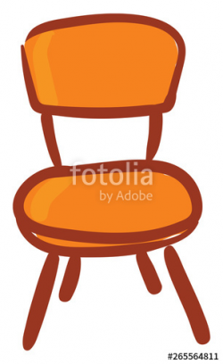 Clipart of an orange-colored chair vector or color ...