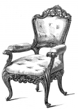 Vintage Clip Art - 2 Fancy Chairs - The Graphics Fairy