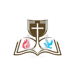 Communion chalice on an open bible — Vector by Andrey - Lightstock