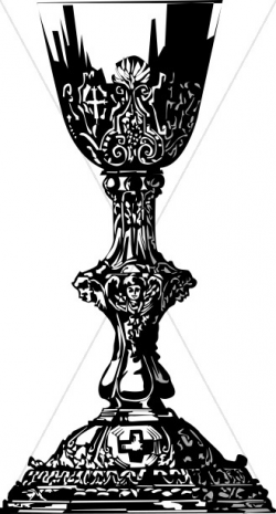 Gothic Chalice In Black | Communion Clipart