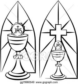 Vector Art - Chalice and stained glass. Clipart Drawing ...