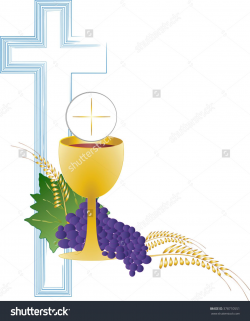Eucharist Symbol Of Bread And Wine, Chalice And Host, With Wheat ...