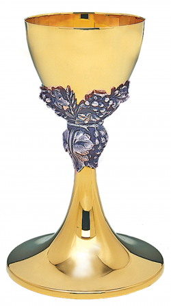 Grape Vine And Leaves Chalice - Gold Plated with Silver Plated Accent