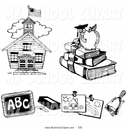 Royalty Free Black and White Stock School Designs
