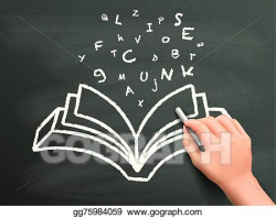 Vector Art - Words flying out from book drawn by hand . EPS clipart ...