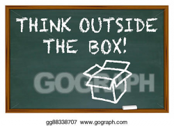 Stock Illustration - Think outside the box chalk board words 3d ...