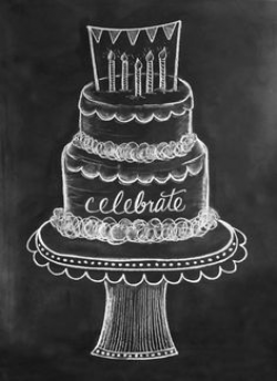 28+ Collection of Birthday Cake Chalk Drawing | High quality, free ...