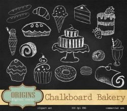 Chalkboard Bakery Clipart PNG Cupcakes by OriginsDigitalCurio | Logo ...