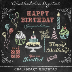 This listing is for a set of BIRTHDAY CHALKBOARD CLIP ART FILE ...