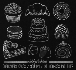 Chalkboard Cake Clipart Digital Instant download by thatProps ...