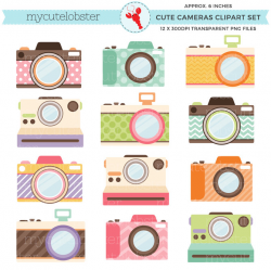 Cute Cameras Clipart Set - clip art set of cameras, photography ...