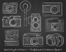 Chalkboard Camera Clipart ( Digital ) - Instant download | Chalk ...