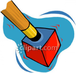 A Pool Stick and Chalk - Royalty Free Clipart Picture
