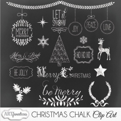 CHRISTMAS CHALK CLIPART ~ Illustrations ~ Creative Market