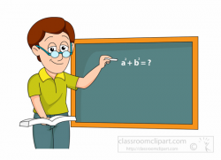 School Clipart - math-teacher-writing-expression-on-classroom-chalk ...