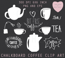 Coffee Clip Art, Digital Coffee Illustration, Tea Clip Art ...