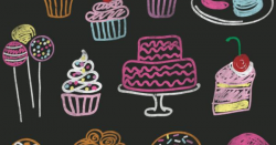 Digital Chalkboard Clipart, Bakery Clip Art, Cupcake Clipart, Cake ...