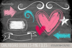 Chalkboard Doodles. Clipart/Brushes ~ Illustrations ~ Creative Market