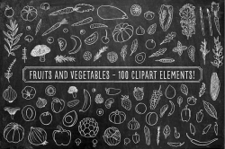 Chalkboard Clipart Food Clipart Farm Clipart Fruit
