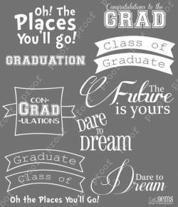 Graduation Photoshop Brushes Word Art Set / Chalkboard/ Chalk ...