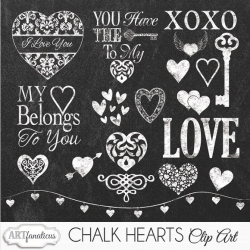 CHALK HEARTS CLIPART ~ Illustrations ~ Creative Market