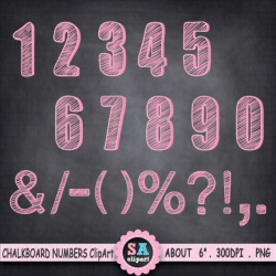 Chalkboard Numbers Clipart 