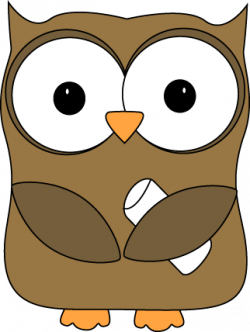 Owl with Chalk Clip Art - Owl with Chalk Image