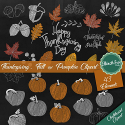 Thanksgiving Chalkboard Clipart Fall Chalk Clipart Pumpkin