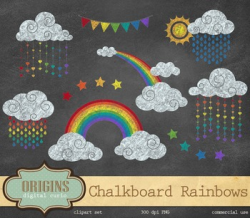 Chalkboard Rainbow Clipart, rainbow chalk png clip art weather by ...