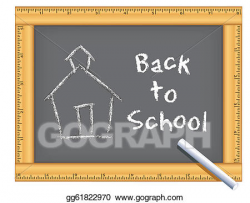 Vector Illustration - Ruler frame chalkboard, schoolhouse. Stock ...