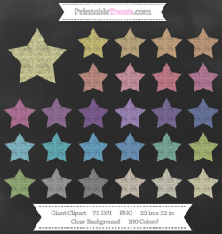 100 Colors Giant Star Chalk Clipart from PrintableTreats on Etsy Studio