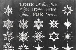 SNOWFLAKE & STARS CLIPART ~ Illustrations ~ Creative Market